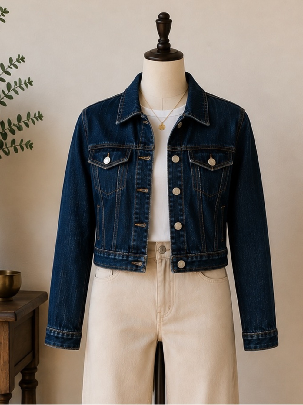 Y2k Dark Wash Denim Jean Jacket Garage 100% Cotton Button Front Size Small